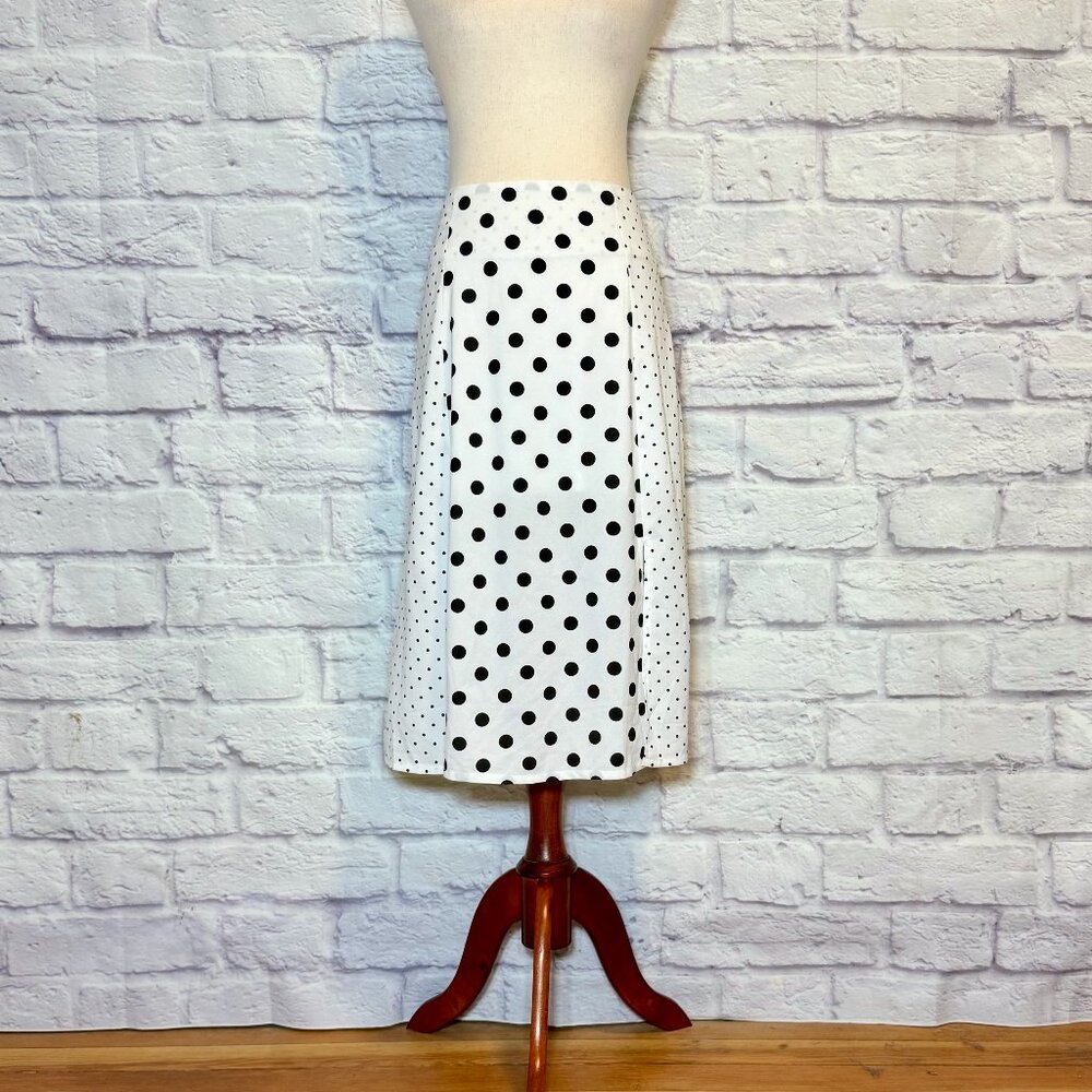 Elli White Black & White Polka Dot Midi Skirt